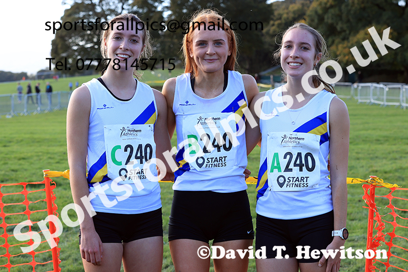 Senior women, 2024 Northern Cross Country Relays, Graves Park, Sheffield.   Photo: David T. Hewitson/Sports for All Pics
